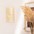 Traditional Japanese Half Cylinder Rattan 1-Light Wall Sconce Lamp For Living Room