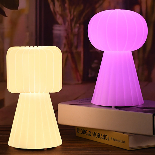 Modern Minimalist Column Geometric PE Shape RGB LED Table Lamp For Bedroom