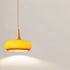 Contemporary Simplicity Persimmon Glass Shape Wood 1-Light Pendant Light For Living Room