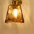 Traditional Vintage Brass Amber Square Glass Shade 1-Light Wall Sconce Lamp For Living Room