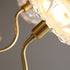 Traditional Vintage Gold Finish Frame Flower Glass Shade 6-Light Chandelier For Bedroom