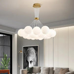 Contemporary Creative Moon Glass Bubble 7/13/19-Light Chandelier For Living Room