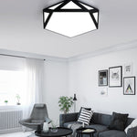 Modern Simplicity Openwork Diamond Acrylic Shade LED Flush Mount Ceiling Light For Living Room