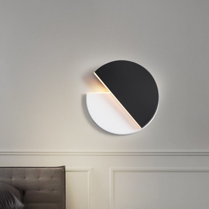 Modern Minimalist Rotatable Round Iron Acrylic LED Wall Sconce Lamp For Living Room