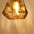 Traditional Vintage Brass Amber Square Glass Shade 1-Light Wall Sconce Lamp For Living Room