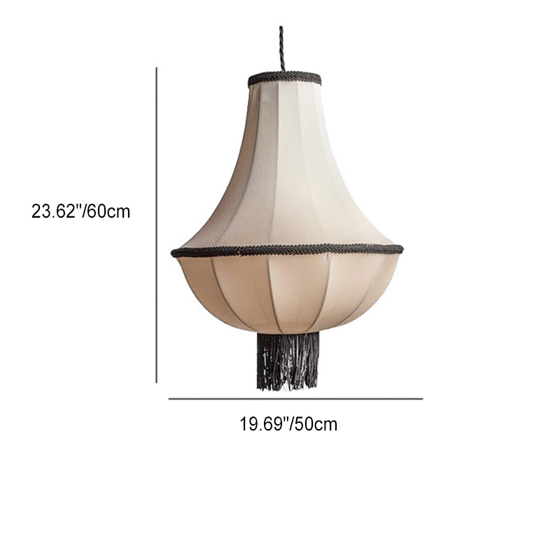 Contemporary Vintage Cone Hardware Fabric 1/3 Light Pendant Light For Living Room