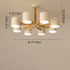 Contemporary Scandinavian Branch Round Wood Hardware 6/8 Light Chandelier For Living Room