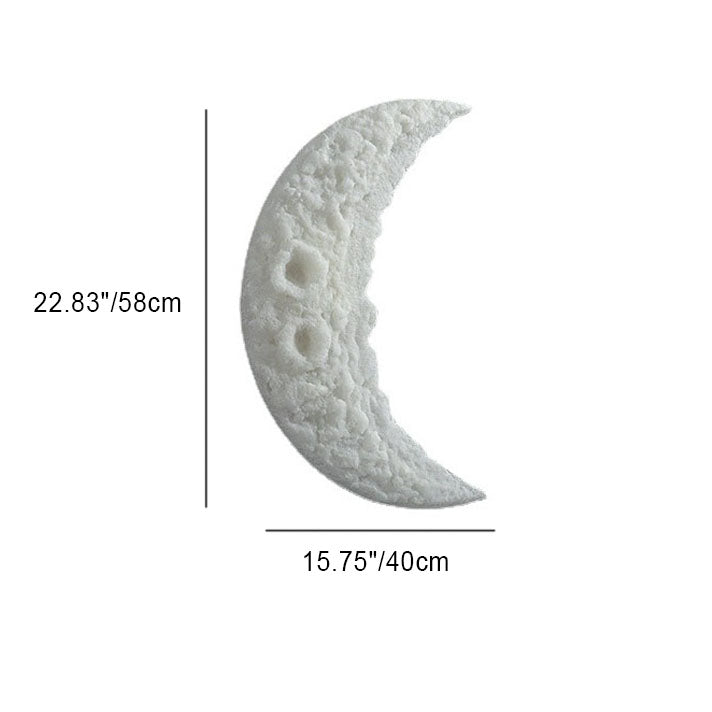 Contemporary Creative Moon Carving Resin LED Wall Sconce Lamp For Living Room