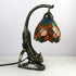 Traditional Tiffany Leopard Ladder Flower Cup Iron Glass 1-Light Table Lamp For Bedroom