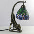 Traditional Tiffany Leopard Ladder Flower Cup Iron Glass 1-Light Table Lamp For Bedroom