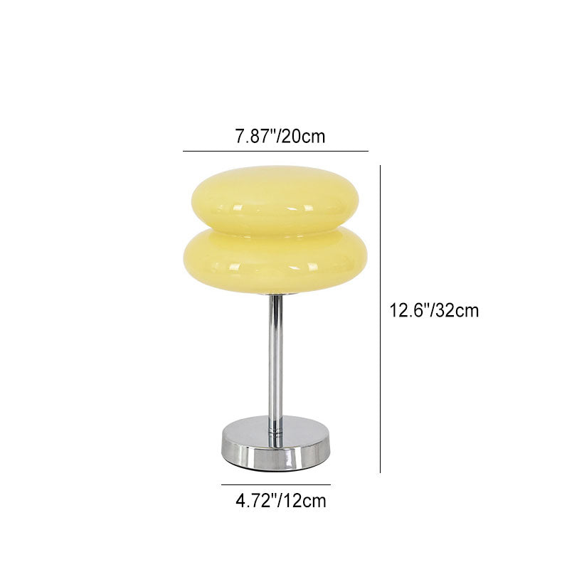 Contemporary Creative Round Mushroom USB Glass Iron LED Table Lamp For Living Room