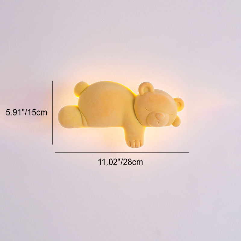 Contemporary Creative Cartoon Bear Acrylic LED Kids Wall Sconce Lamp For Bedroom