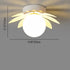 Contemporary Creative Cream Flower Pod Flower Globe Iron Glass 1-Light Semi-Flush Mount Ceiling Light For Hallway