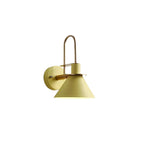 Contemporary Scandinavian Macaron Horn Iron 1-Light Wall Sconce Lamp For Hallway