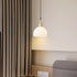 Modern Simplicity Antique Brass Frame Round Ribbed Glass 1-Light Pendant Light For Dining Room