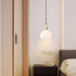 Modern Simplicity Antique Brass Frame Round Ribbed Glass 1-Light Pendant Light For Dining Room