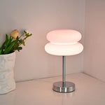 Contemporary Creative Round Mushroom USB Glass Iron LED Table Lamp For Living Room