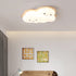 Contemporary Creative Woodgrain Cartoon Octopus Moon Acrylic LED Kids Flush Mount Ceiling Light For Living Room