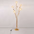 Modern Luxury Leaf Flower Globe Iron Aluminum 5-Light Standing Floor Lamp For Living Room