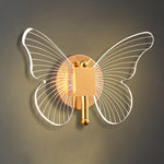 Contemporary Creative Butterfly Acrylic Iron LED Wall Sconce Lamp For Bedroom