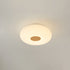 Contemporary Creative Cream PE Horizontal Stripes Round Shade LED Flush Mount Ceiling Light For Bedroom