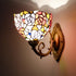 Traditional Tiffany Cup Iron Stained Glass 1-Light Wall Sconce Lamp For Living Room