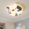 Contemporary Creative Cartoon Animal PE Shade Iron LED Kids Flush Mount Ceiling Light For Bedroom