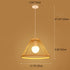 Traditional Japanese Zen Bamboo Weaving Semi-Conical 1-Light Pendant Light For Living Room