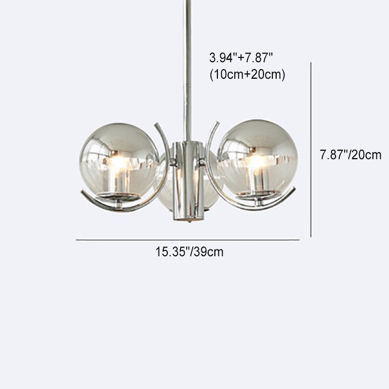 Modern Minimalist Multi Orb Iron Glass 3/4/5 Light Chandelier For Living Room