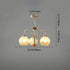 Traditional French Flower Bud Glass Shade Silver Finish Frame 3/4-Light Chandelier For Living Room