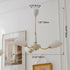 Contemporary Vintage Cream Branch Flower Brass Glass 3/5/8 Light Chandelier For Living Room