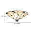 Traditional Tiffany Tapered Stained Glass Leaf Decor 3-Light Flush Mount Ceiling Light For Living Room