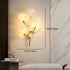 Contemporary Creative Ginkgo Leaf Iron Plastic Porcelain 2/3 Light Wall Sconce Lamp For Living Room