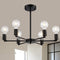 Modern Minimalist Branch Round Iron 6-Light Chandelier For Living Room