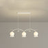 Contemporary Simplicity Flower Glass Shade Arc Iron Strip 3/4-Light Island Light Chandelier For Bedroom