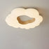 Modern Minimalist Cream Clouds Ash Wood Chip Plastics LED Flush Mount Ceiling Light For Bedroom