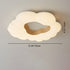 Modern Minimalist Cream Clouds Ash Wood Chip Plastics LED Flush Mount Ceiling Light For Bedroom