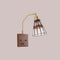 Contemporary Retro Square Cone All Copper Wood Glass 1-Light Wall Sconce Lamp For Living Room