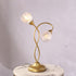 Modern Art Deco Floral Iron Glass 2-Light Table Lamp For Living Room