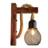 Traditional Vintage Wooden Beam Iron Cage 1-Light Wall Sconce Lamp For Living Room