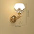 Modern Minimalist Round Flower Iron Glass 1-Light Wall Sconce Lamp For Bedroom