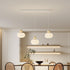 Modern Minimalist Cream Cotton Iron Plastic 3/5 Light Island Light Chandelier For Dining Room