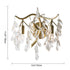 Traditional French Leaf Iron Copper Crystal 2-Light Wall Sconce Lamp For Living Room