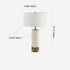 Modern Minimalist Hexagonal Column Round Marble Leather Fabric 1-Light Table Lamp For Bedroom