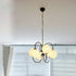 Traditional Vintage Irregular Twisted Orb Iron Glass 6-Light Chandelier For Living Room