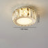 Modern Luxury Stainless Steel Radiant Prismatic Crystal Acrylic Shade LED Flush Mount Ceiling Light For Living Room