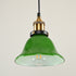 Contemporary Retro Emerald Green Flared Glass Shade 1-Light Pendant Light For Dining Room