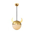 Contemporary Creative Cartoon Animal Iron Glass Ball 1-Light Pendant Light For Living Room