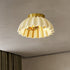 Traditional French Cream Lace Metal Resin 2-Light Semi-Flush Mount Ceiling Lamp For Living Room