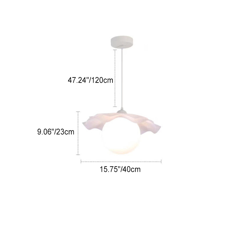 Modern Minimalist Petal Orb Acrylic Glass 1-Light Pendant Light For Living Room